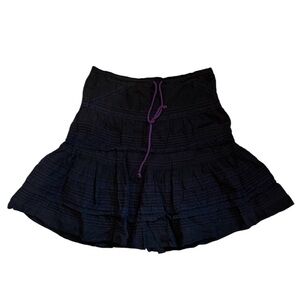 Free People Elegant Black Skirt with Purple Accent